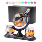 Cool Globe Whiskey Decanter Set with LED Lights
