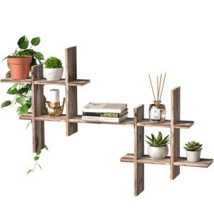 Rustic Wall-Mount Cube Shelves - Set of 2