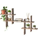 Rustic Wall-Mount Cube Shelves - Set of 2