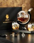 Cool Globe Whiskey Decanter Set with LED Lights