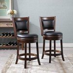 Set of 2 Cappuccino Swivel Barstools 24