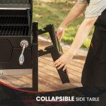 24-Inch Movable Charcoal Grill with Side Tables