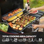 24-Inch Movable Charcoal Grill with Side Tables