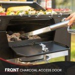 24-Inch Movable Charcoal Grill with Side Tables