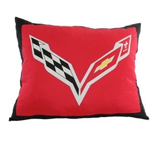Corvette Red Throw Pillow for Mancave, 28x20 in