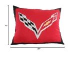 Corvette Red Throw Pillow for Mancave, 28x20 in