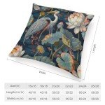 Birds and Lotus Flowers 22"x22" Mancave Pillow Cases