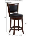Set of 2 Cappuccino Swivel Barstools 24