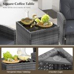 5-Piece Rattan Furniture Set with Ottomans