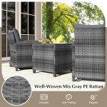 5-Piece Rattan Furniture Set with Ottomans