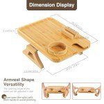 Bamboo Couch Arm Table with Rotating Phone Holder