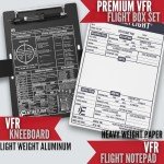 Pilot Kneeboard VFR Black with Notepad & Strap