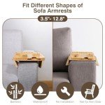 Bamboo Couch Arm Table with Rotating Phone Holder