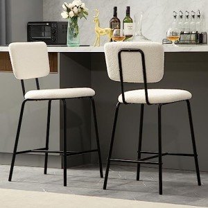 Modern White Counter Stools Set of 2