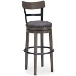 Caitbrook 30" Gray Swivel Farmhouse Barstool