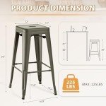 Stylish Stackable Metal Bar Stools Set of 4