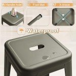 Stylish Stackable Metal Bar Stools Set of 4