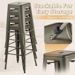 Stylish Stackable Metal Bar Stools Set of 4