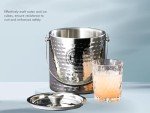 Insulated Hammered Stainless Steel Ice Bucket with Lid