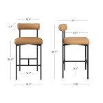 Dahlia Modern Counter Height Barstool - Brown/Black