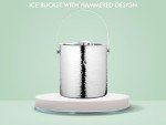 Insulated Hammered Stainless Steel Ice Bucket with Lid