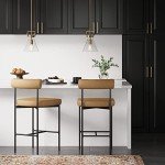 Dahlia Modern Counter Height Barstool - Brown/Black