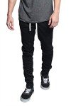 Men's Black Drawstring Track Pants - 3X Large