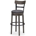 Caitbrook 30" Gray Swivel Farmhouse Barstool
