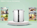 Insulated Hammered Stainless Steel Ice Bucket with Lid