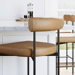 Dahlia Modern Counter Height Barstool - Brown/Black