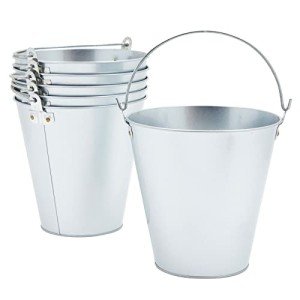 Juvale 6 Pack Large Galvanized Ice Buckets