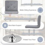 Modern Grey PU Leather Bar Stools - Set of 4