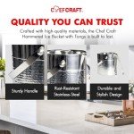 Hammered Stainless Steel Ice Bucket with Tongs