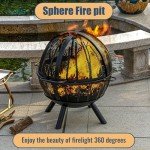 35" Wood Burning Fire Pit with BBQ Grill