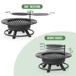 Panovue 36-Inch Round Fire Pit with Grill