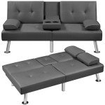 Yaheetech Adjustable Faux Leather Sofa Bed