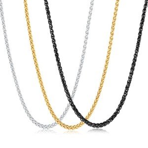 Men's 3-Piece Stainless Steel Wheat Chain Set