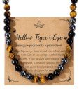 Men's Healing Crystal Beaded Necklace – Triple Protection