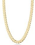 18K Gold Over Silver Diamond-Cut Cuban Chain Necklace