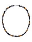 Men's Healing Crystal Beaded Necklace – Triple Protection