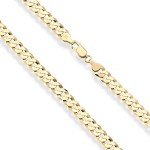 18K Gold Over Silver Diamond-Cut Cuban Chain Necklace