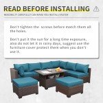 Peacock Blue Wicker Patio Furniture Conversation Set