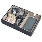 Leather Valet Tray Organizer for Keys and Wallet