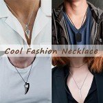 Men's Black & Silver Necklace Set with Cross Pendant