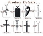 Men's Black & Silver Necklace Set with Cross Pendant