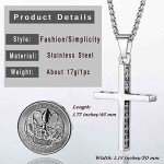 Men's Black & Silver Necklace Set with Cross Pendant