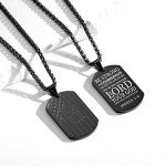 American Flag Cross Dog Tag Necklace for Men