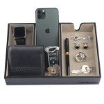 Leather Valet Tray Organizer for Keys and Wallet