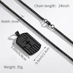 American Flag Cross Dog Tag Necklace for Men