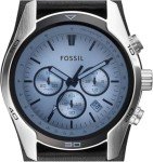Fossil Men's Silver and Black Chronograph Watch
